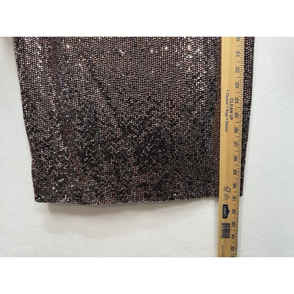 Joseph Ribkoff Shimmer Sheath Dress Size 6 Rose Gold Flare Long Sleeve Party - Picture 10 of 12